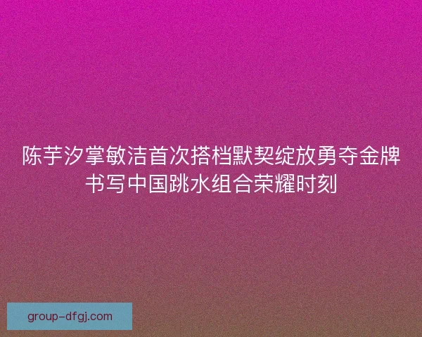 陈芋汐掌敏洁首次搭档默契绽放勇夺金牌书写中国跳水组合荣耀时刻